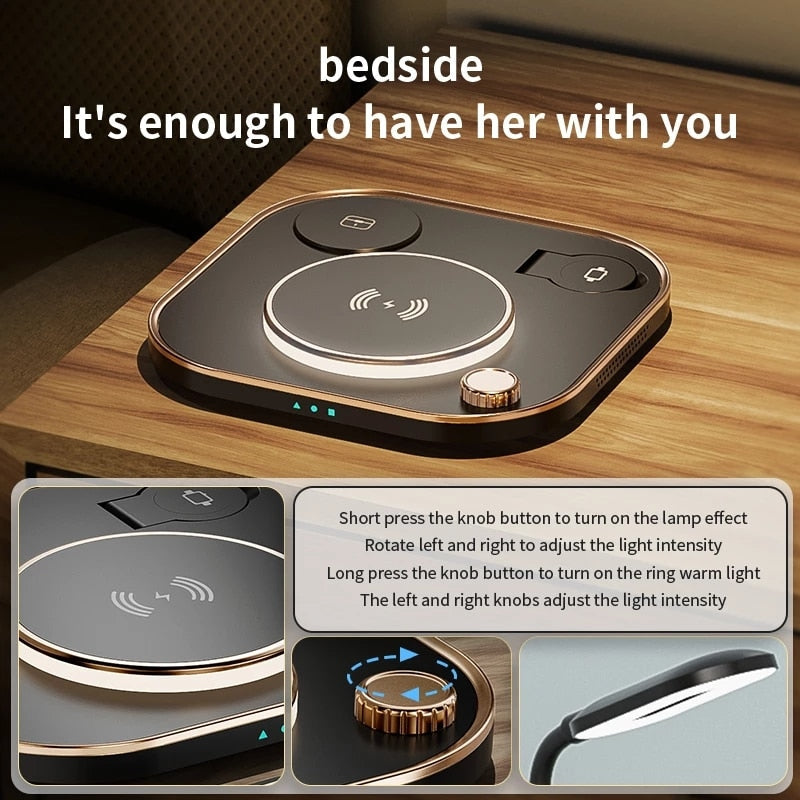 15w Fast 3 In 1 Wireless Charger Lamp